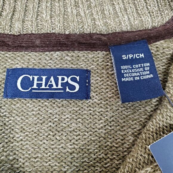 CHAPS Men's Quarter Zip Henley Long Sleeves Sweater in Size S - Picture 3 of 9